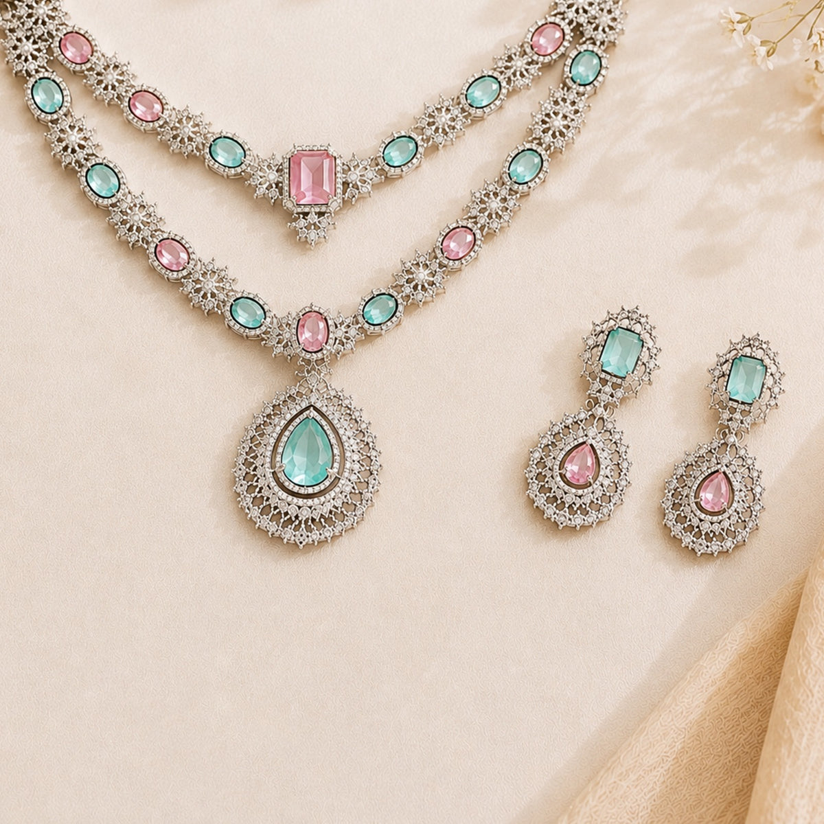 CZ NECKLACE SET WITH EARRINGS