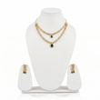 GOLD PLATED BRASS BASED CZ STONES NECKLACE SET WITH EARRINGS