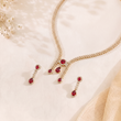 BRASS BASE ANTIQUE GOLD PLATED NECKLACE SET WITH EARRINGS