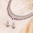 AMERICAN DIAMOND NECKLACE SET WITH EARRINGS