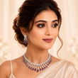 AMERICAN DIAMOND NECKLACE SET WITH EARRINGS