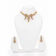 ANTIQUE GOLD PLATED CHOKER SET WITH EARRINGS