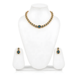 GOLD PLATED BLUE COLOUR GLASS STONE NECKLACE SET