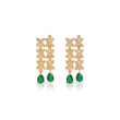 GOLD PLATED BRASS BASED CZ STONES NECKLACE SET WITH EARRINGS
