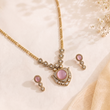 GOLD PLATED CHAIN SET WITH PENDANT AND EARRINGS