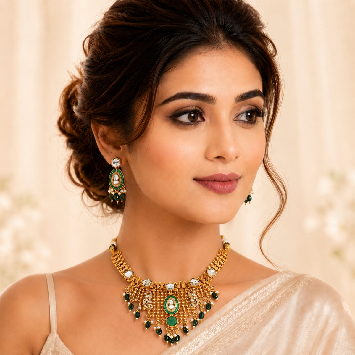 RAJASTHANI AAD STYLE NECKLACE SETWITH EARRINGS