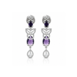 AMERICAN DIAMOND ASSEMBLED WITH PURPLE GLASS STONES
