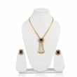 GOLD PLATED PENDANT SET WITH STONE STUDDS