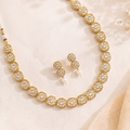 PAACHI KUNDAN SLEEK DESIGN NECKLACE SET WITH EARRINGS