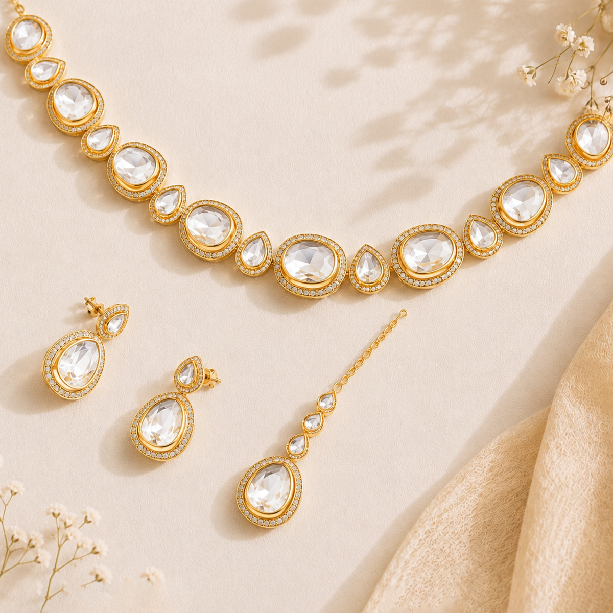 KUNDAN CHOKER SET WITH EARRINGS