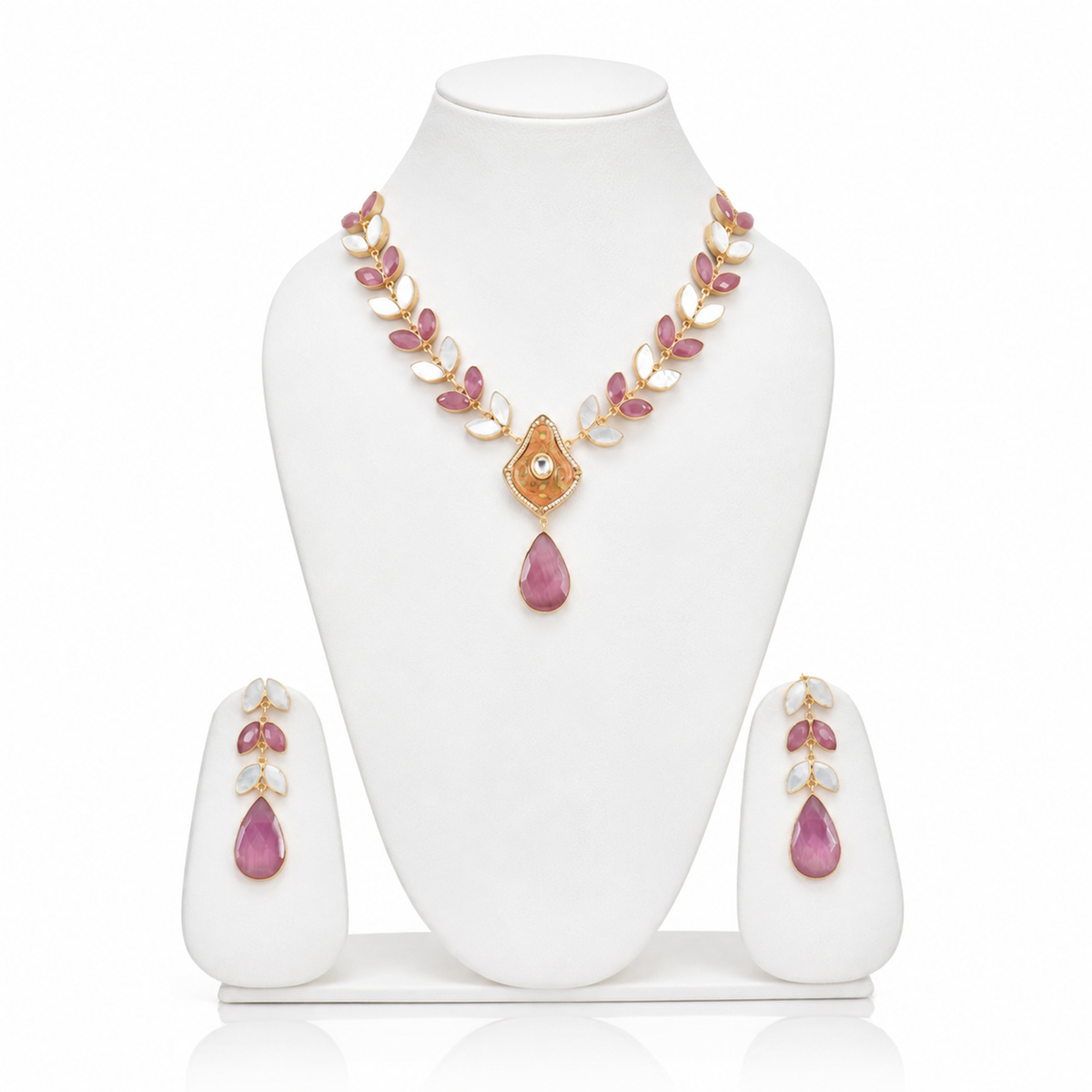 ARTIFICIAL PEARL NECKLACE SET WITH EARRING