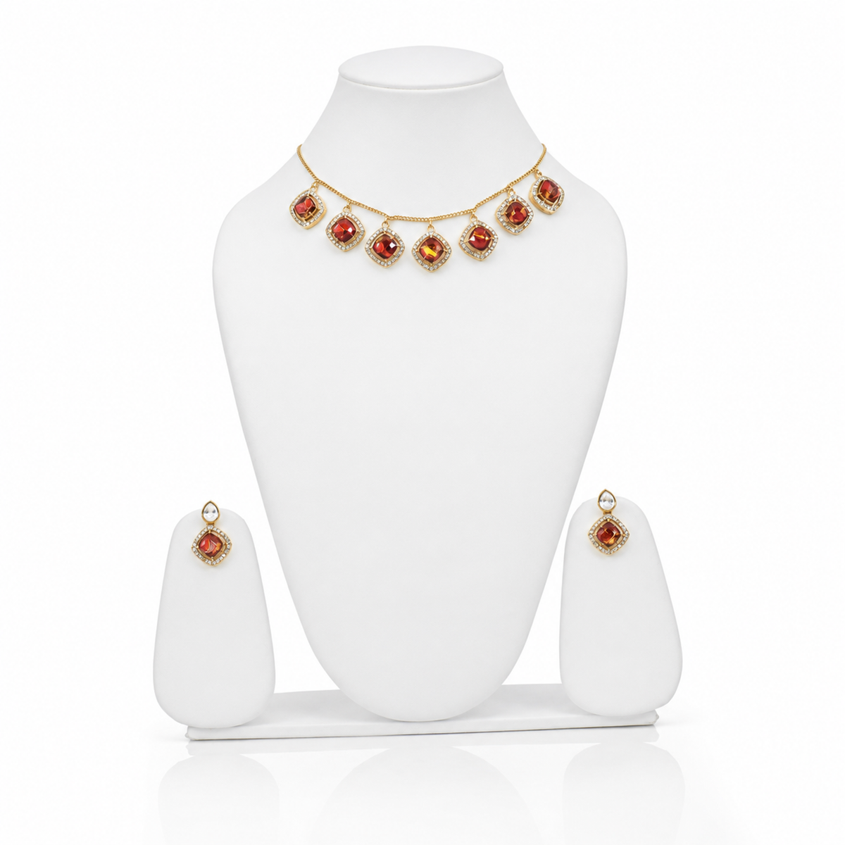 SPECIAL FIRE STONE NECKLACE SET
