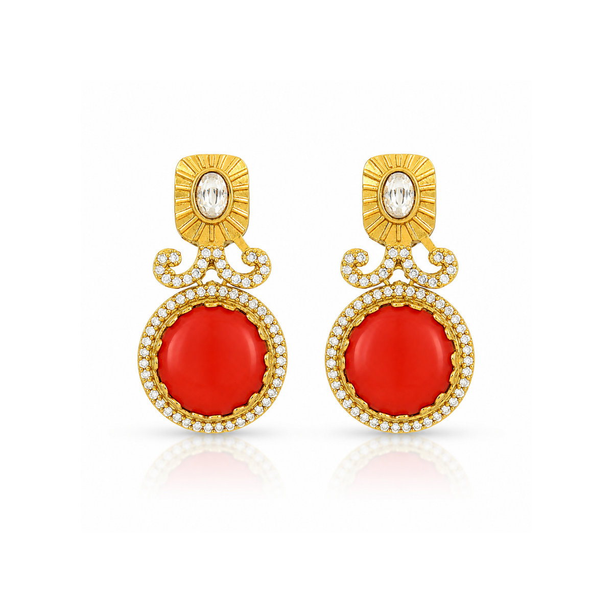 MULTICOLOUR GLASS STONES NECKLACE SET WITH EARRING