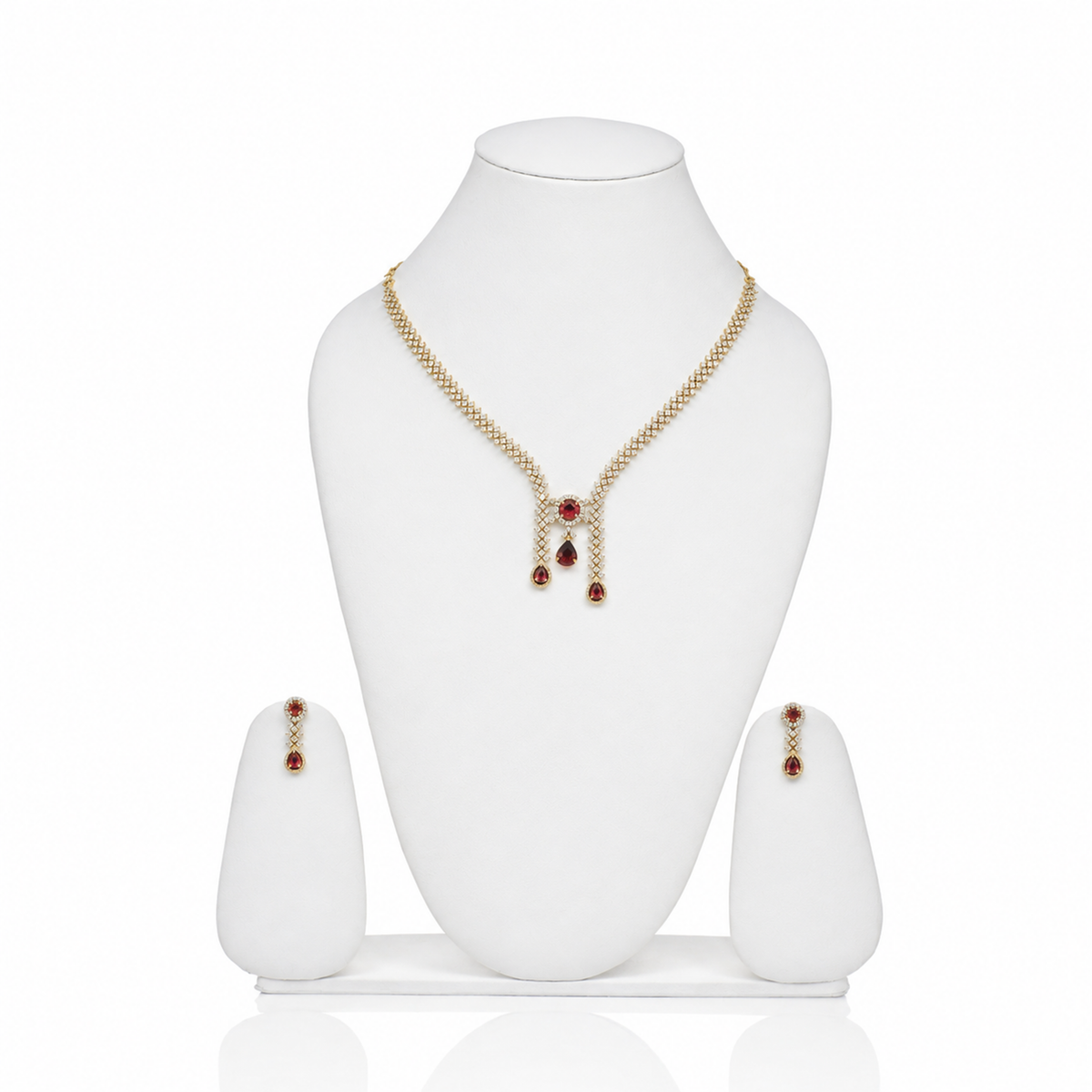 BRASS BASE ANTIQUE GOLD PLATED NECKLACE SET WITH EARRINGS