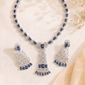AMERICAN DIAMOND NECKLACE SET WITH EARRINGS