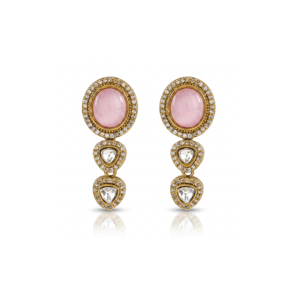 GOLD PLATED CHAIN SET WITH PENDANT AND EARRINGS