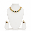 MULTICOLOUR GLASS STONES NECKLACE SET WITH EARRING
