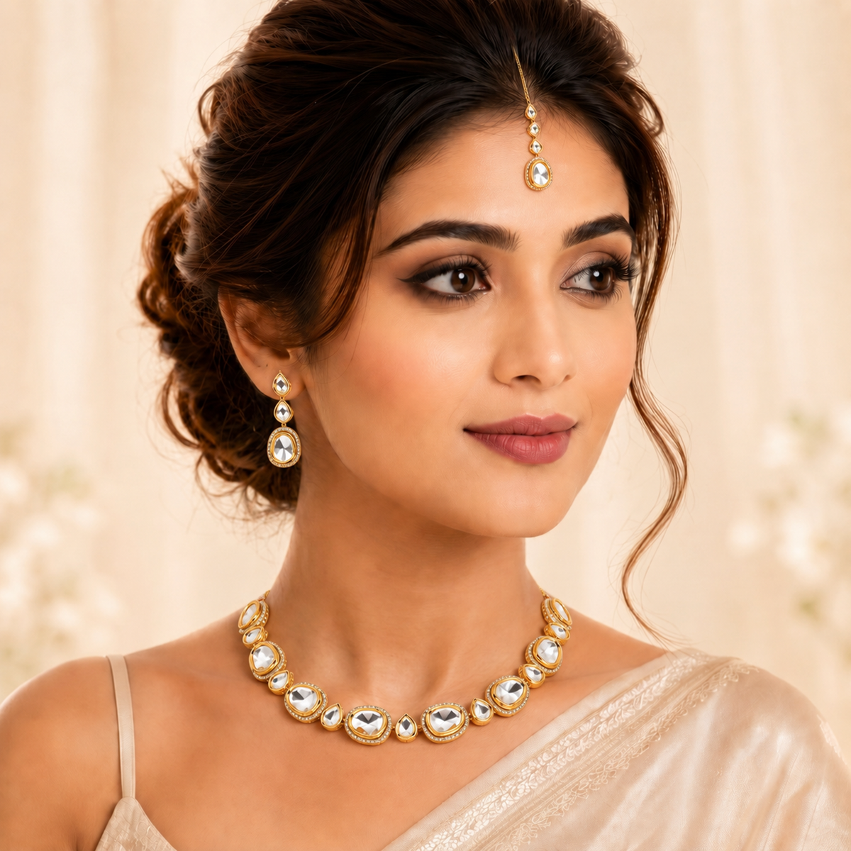 KUNDAN CHOKER SET WITH EARRINGS