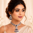 AMERICAN DIAMOND NECKLACE SET WITH EARRINGS