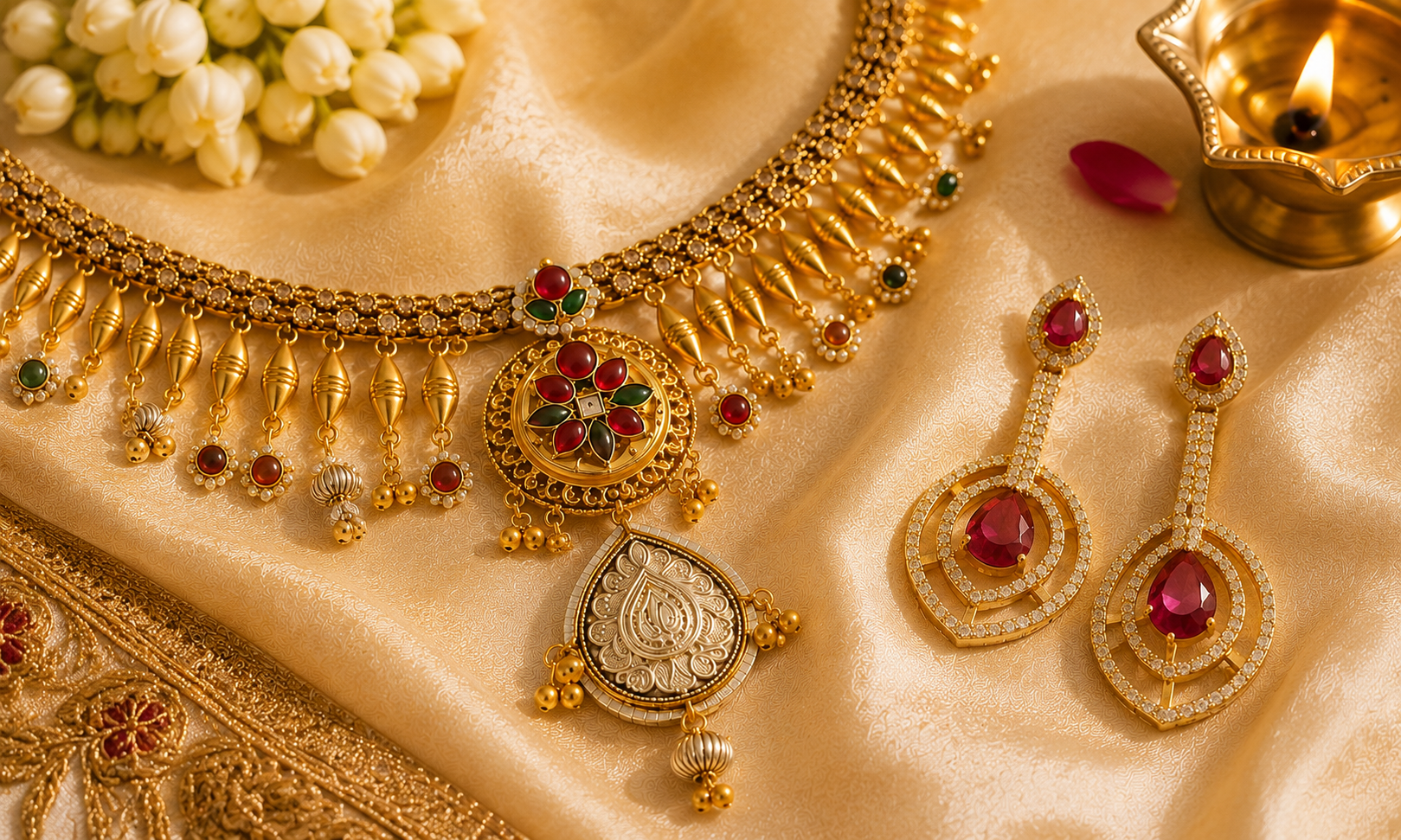 Royal wedding jewellery flatlay